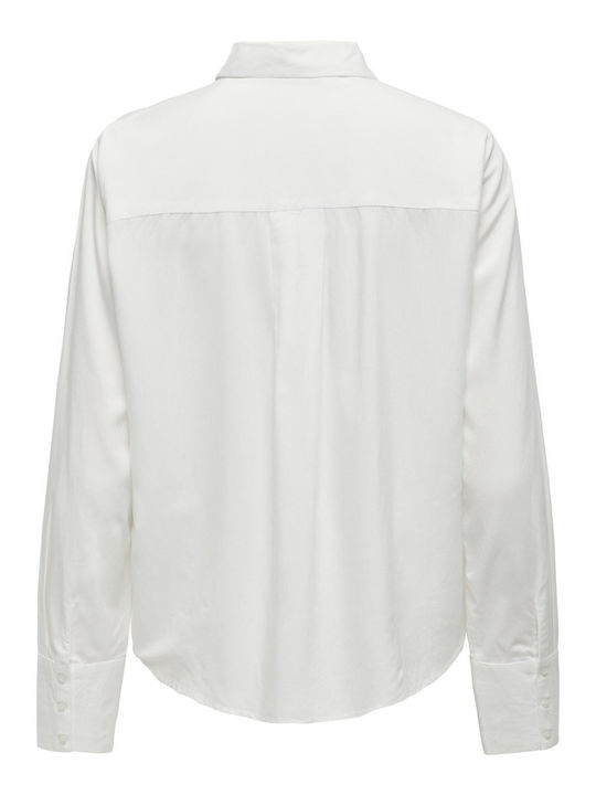 Only Women's Monochrome Long Sleeve Shirt White