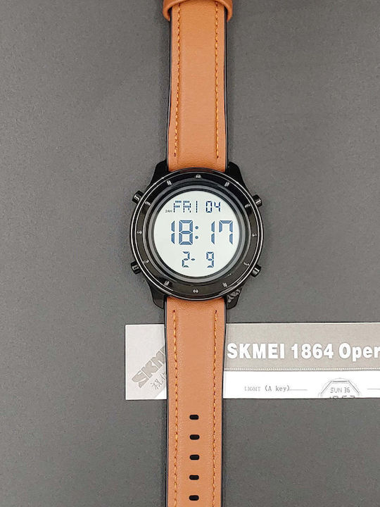 Skmei Ψηφιακό Ανδρικό Ρολόι 47mm Χρονογράφος Μπαταρίας με Μαύρο Καουτσούκ Λουράκι