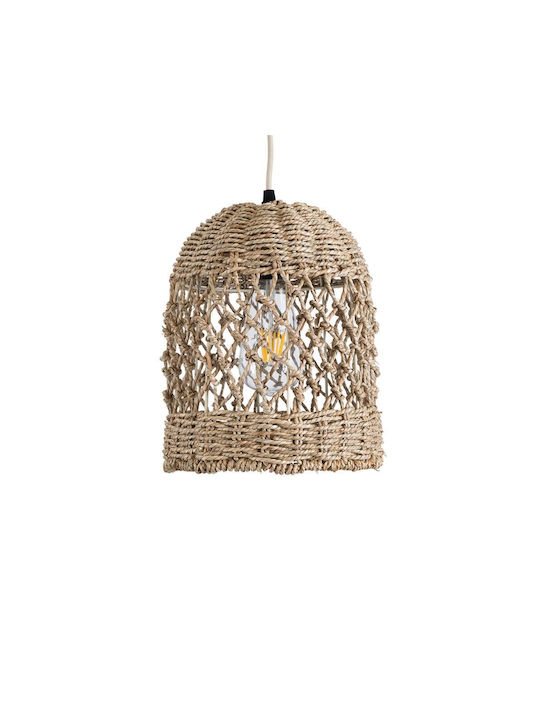 GloboStar Ecuador Deckenleuchte Beiges Boho Raster mit Lampenbirnensockel E27 20x25x25cm