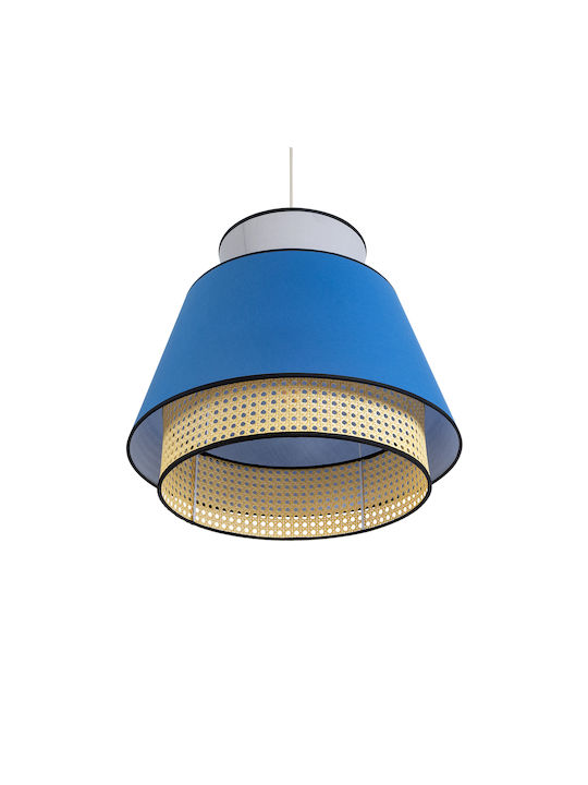 GloboStar Saige Hängelampe Blau Boho Raster mit Fassung E27 50cm.