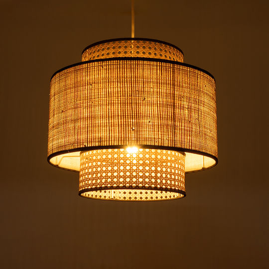 GloboStar Bravado Brown Boho Grid Pendant Ceiling Light with E27 Socket 40x35x35cm