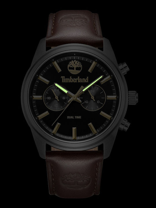 Timberland Northbridge Ανδρικό Ρολόι 45mm Μπαταρίας με Καφέ Δερμάτινο Λουράκι
