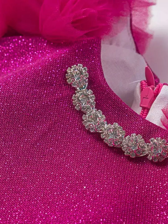 Kinderkleid Tüll Fuchsia