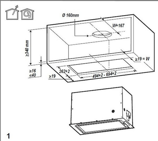 Whirlpool Μηχανισμός Απορρόφησης 51.4cm Inox