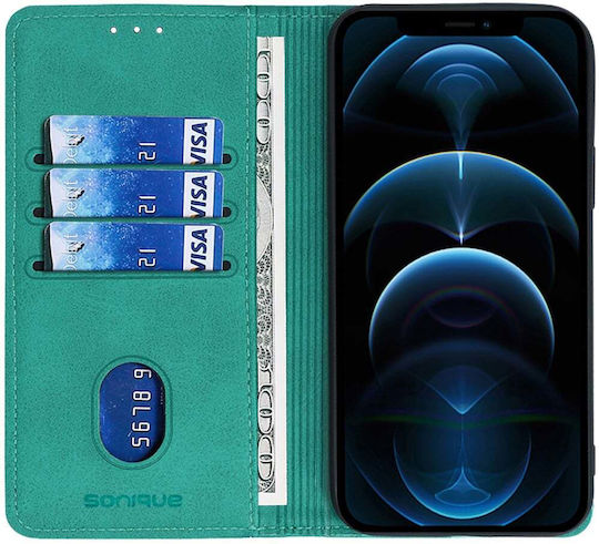 Sonique Vintage Magnet Wallet Synthetic Leather / Plastic / Silicone Turquoise (Galaxy S23 FE)