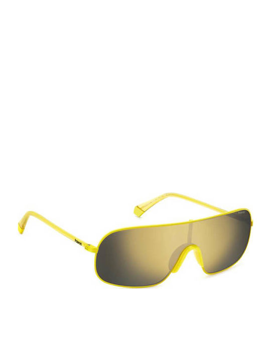 Polaroid Unisex Ochelari de soare cu Galben Cadru și Aur Polarized Oglindă Lentilă PLD6222/S 40G/LM