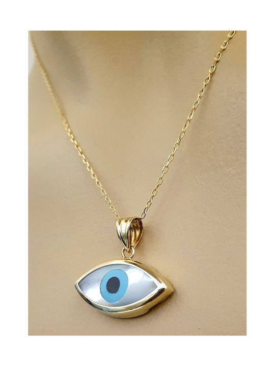 Gold Eye Necklace K14.k988