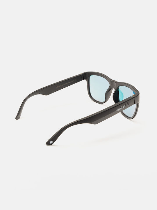 Cosselie Tune Unisex Sunglasses with Black Horn-Rimmed Frame and Light Blue Lens 1802203101