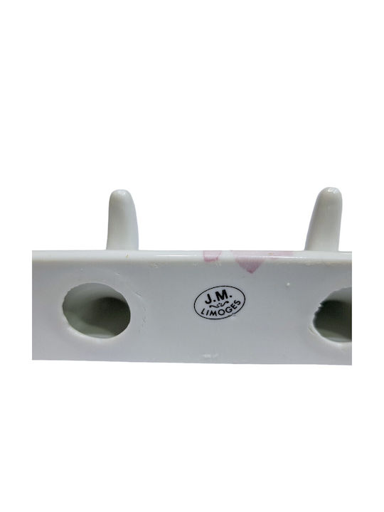 Wall Hanger Polyresin 3 Hooks White 18x3.8x3cm