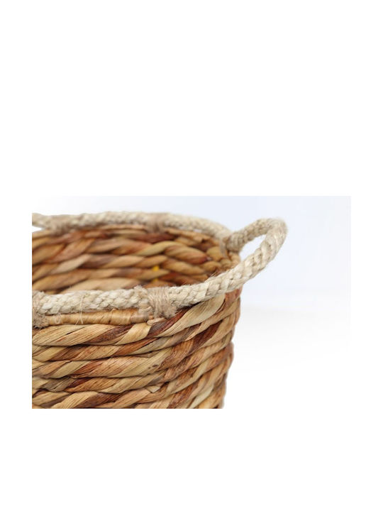 Decorative Basket Wicker with Handles White 20x20cm Soulworks