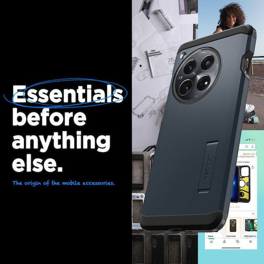 Spigen Tough Armor Back Cover Plastic / Silicone 2mm Metal Slate (OnePlus 12)