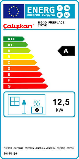 Panthermica 305-3D Steel Wood Stove 12.5kW Gray
