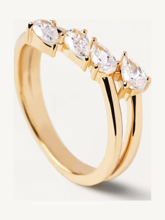 P D Paola Damen Ring mit Zirkonia aus Silber P D Paola Damen Ring mit Zirkonia aus Silber