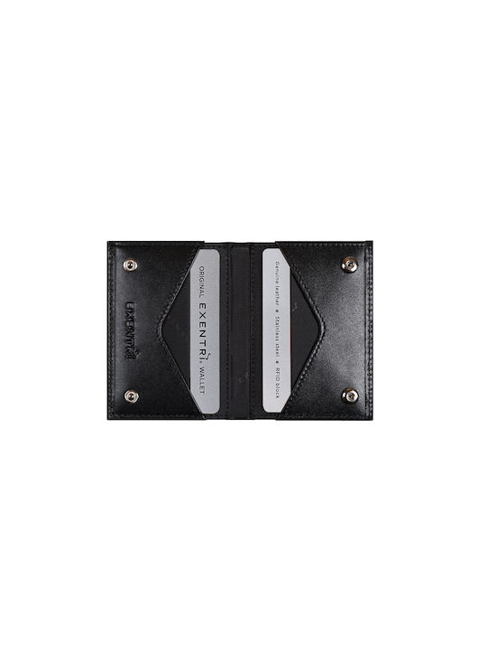 Leather Men's Wallet Cards with RFID Black