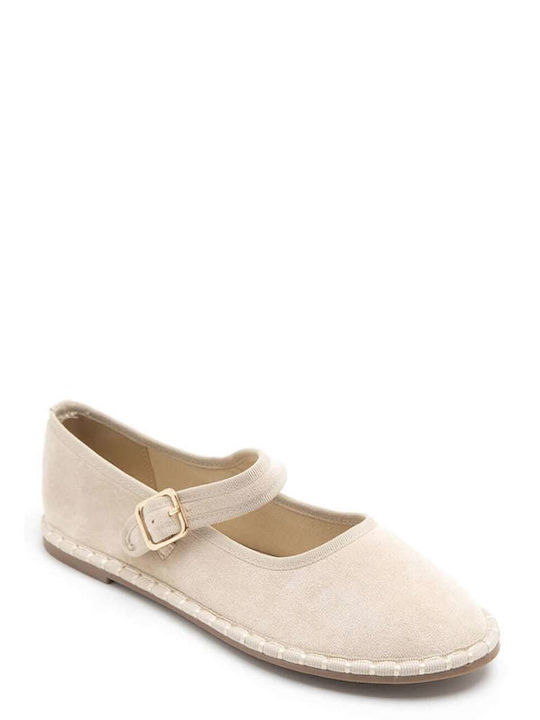 Keep Fred Synthetic Leather Ballerinas Beige