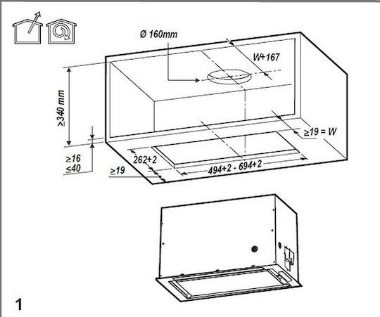 Whirlpool Μηχανισμός Απορρόφησης 51.4cm Μαύρος