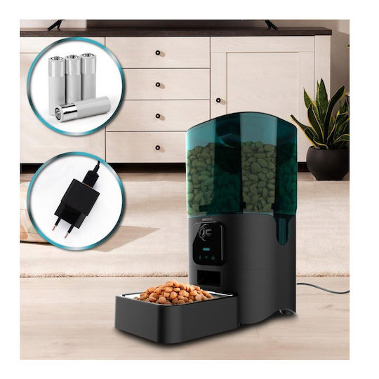 Cecotec Pumba 6000 Automat Bol din oțel inoxidabil Mâncare pentru Câine & Pisică 2x 6lt 18.5cm în Culoare Negru