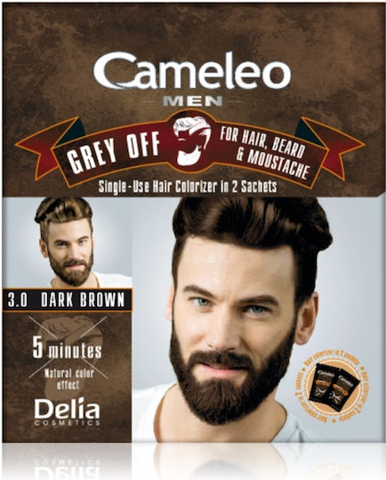 Delia Cosmetics Cameleo Men Hair Dye No Ammonia 3.0 Dark Brown 15ml