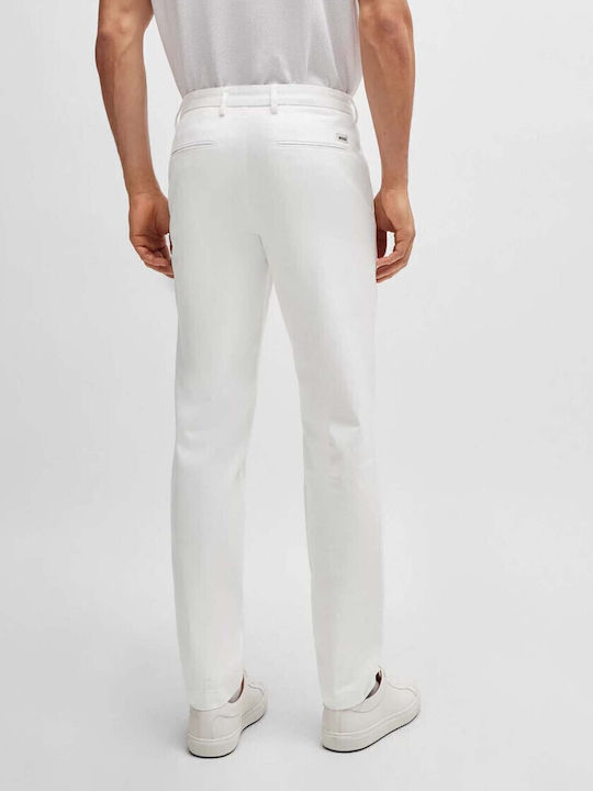Kaito1 Pantaloni Chino Elastic cu Croială Slim White