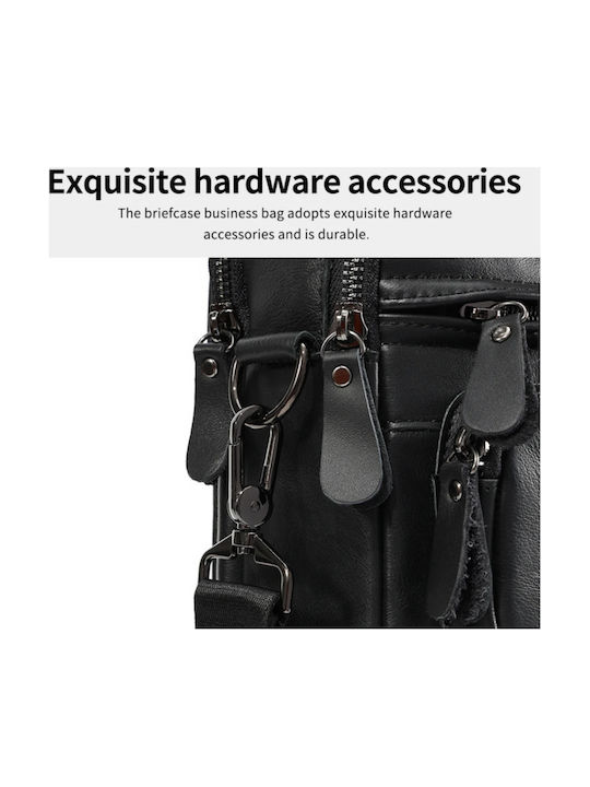 Leder Herrentasche Geldbörse Schwarz
