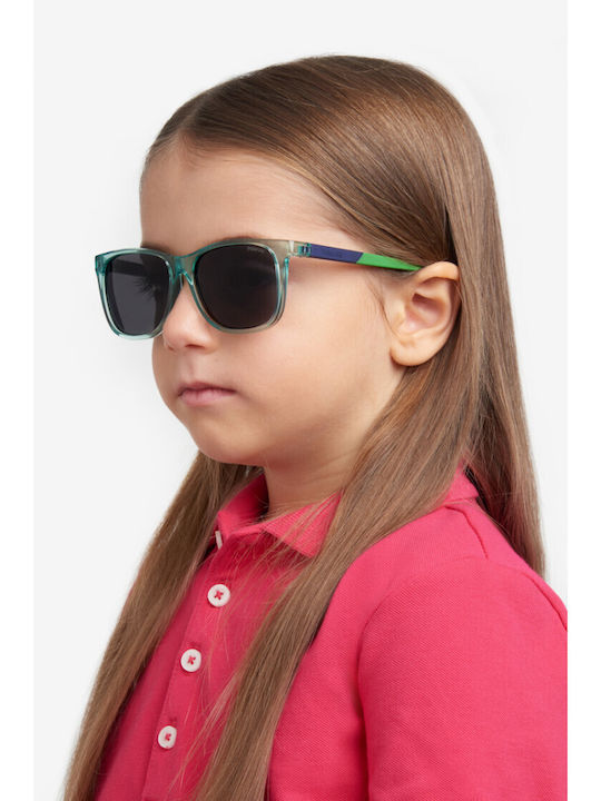 Polaroid Quadratische Kinder-Sonnenbrillen mit Polarisiertem grünen Glas für 4-6 Jahre