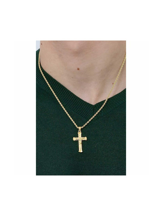 Necklace Luca Barra Gold Stainless Steel With Cross Ca466