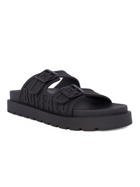 Buffalo Damen Flache Sandalen in Schwarz Farbe