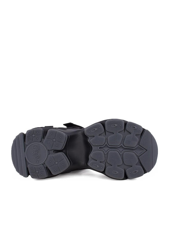 Sandale Sporty din Piele pentru Damă Negre