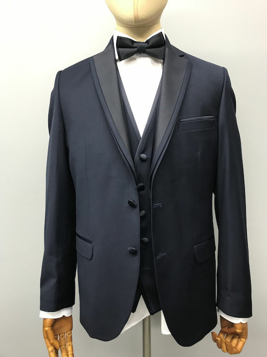 Timp de vară Costum Bărbați Costum bărbați cu Croială Strâmtă Blue Navy
