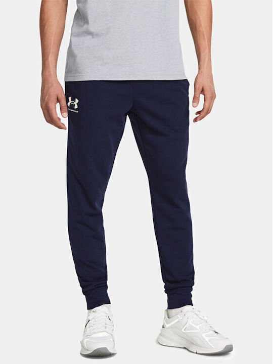 Ua Rival Terry Sweatpants with Elastic Dark Blue