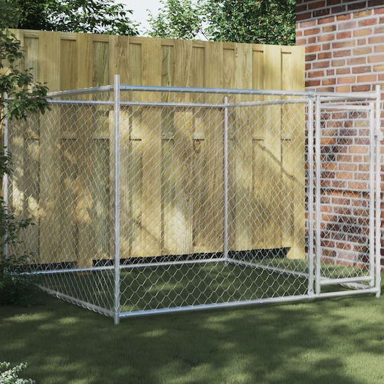 vidaXL Metallisches Hundepark 200x200x150cm Grau