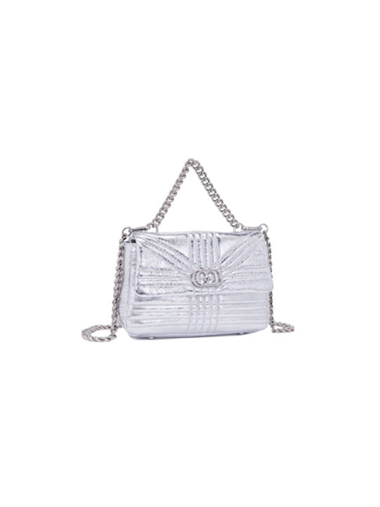 La Carrie Leder Damen Tasche Silber