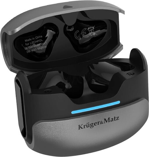 Kruger & Matz M8 Earbud Bluetooth Handsfree Ακουστικά με Θήκη Φόρτισης Μαύρα