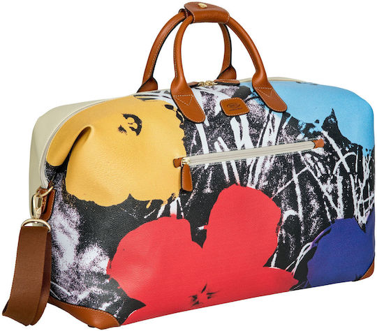 Andy Warhol X Bric's Travel Bag 55x32x20cm Coloured Flowers Cream