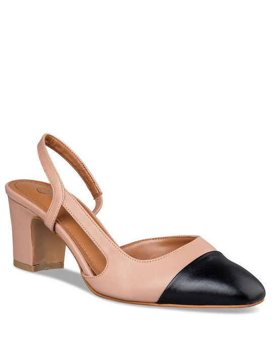 Envie Shoes Leather Beige Heels