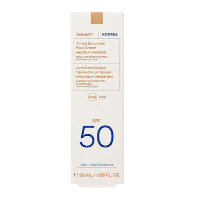 Korres Joghurt Sonnenschutz Gesichtscreme mit Farbe Spf50 50ml.