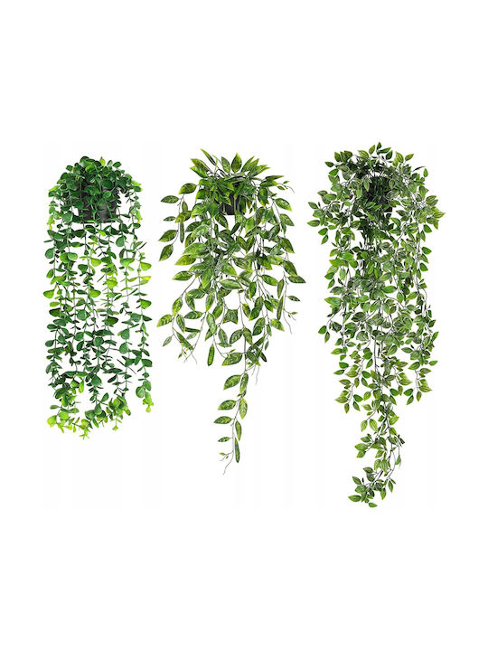 Dekorative künstliche Pflanze Grün 90cm 3Stück