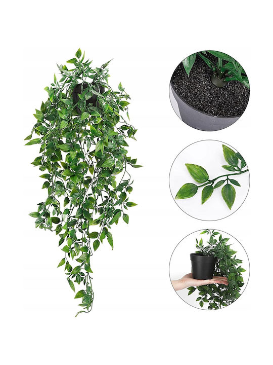 Dekorative künstliche Pflanze Grün 90cm 3Stück