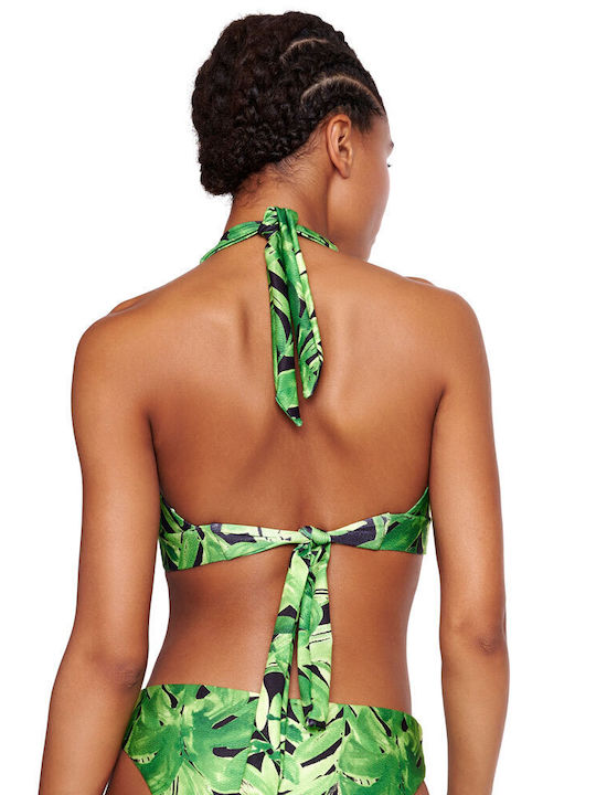 Bikini Τριγωνάκι D Cup Floral Πράσινο