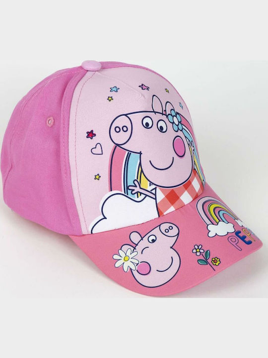 Peppa Pig Детска Шапка с Козирка Текстилна Розова