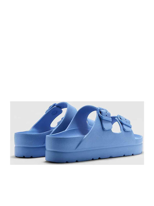 Frauen Flip Flops mit Plattform in Hellblau Farbe