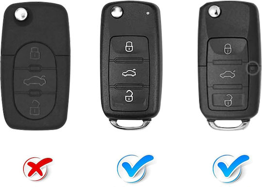 Car Key Cover Case made of with 3 Buttons for Seat / Skoda / VW in Black Color