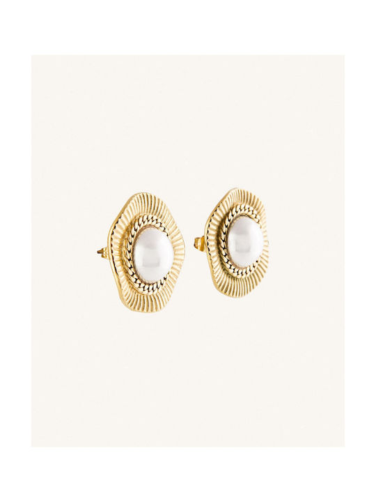 StanStefan Earrings made of Steel Gold Plated with Pearls