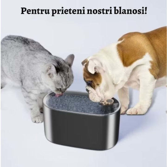 Fântâna Automată de Apă din Plastic ABS pentru Câine și Pisică 3lt 13cm
