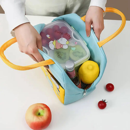 Children's Insulated Lunch Bag 7lt Waterproof Oxford Blue Friends 3d Amber 19x11x23cm Am3009-1 (color: Blue) - Amber - Am3009-1