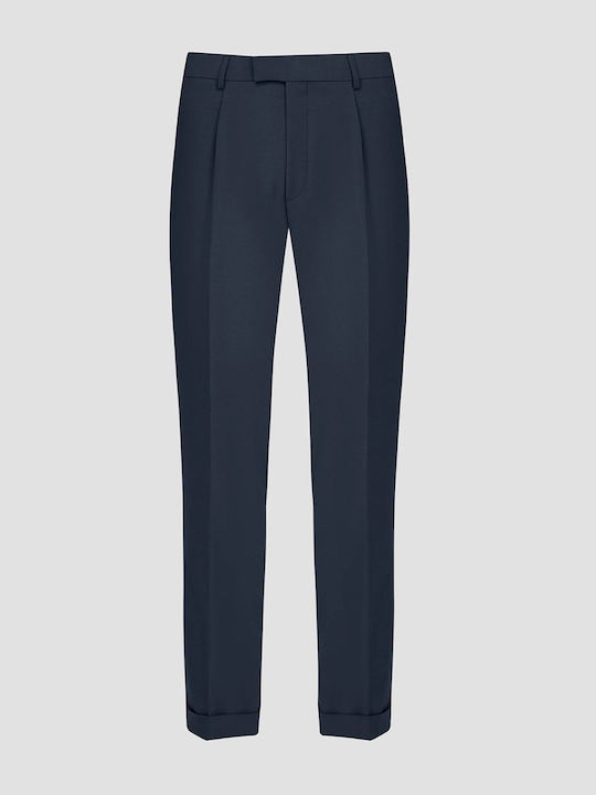 Hose Elastisch in Geradem Schnitt Marineblau