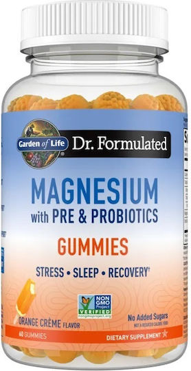 Garden Of Life Magneziu Pre și Probiotice 60 Gummies cu Aromă de Portocală