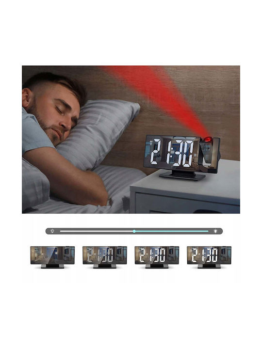 Ceas De Masă Digital Silentios Led Cu Ceas Deșteptător Negru