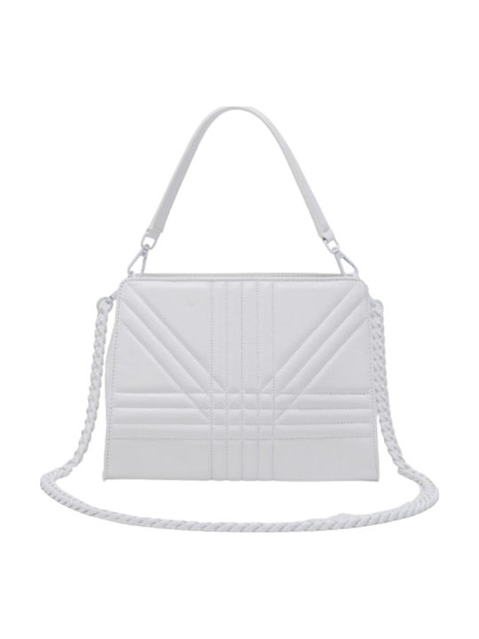 Leather Women's Bag Shopper Shoulder White