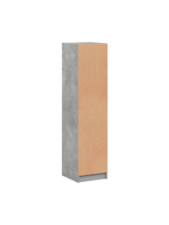 Wand Wohnzimmer Vitrine aus Spanplatte mit Glas Grey 35x37x142cm